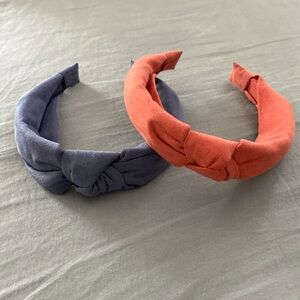 Two (2) Anthropologie Suede Knotted Knot-Top Headbands